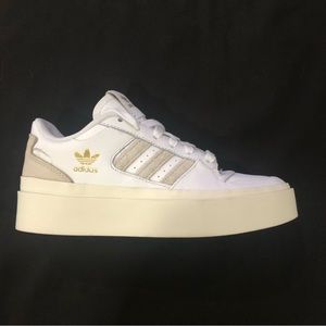Adidas Court Platform sneakers, white and tan, women’s size 7